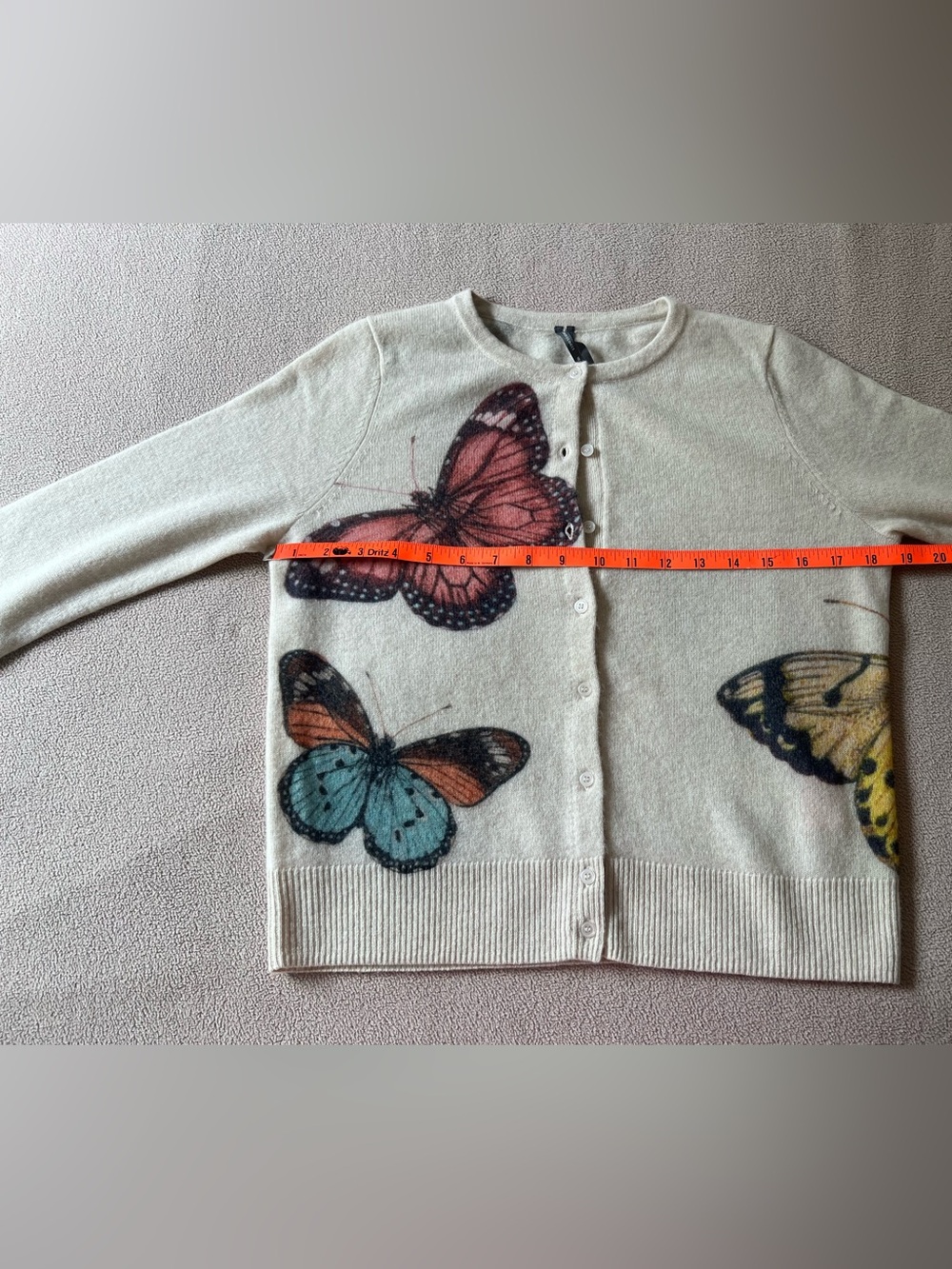 Anthropologie Cashmere Cardigan with Butterfly Prints - Picture 5 of 7